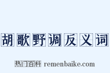胡歌野调反义词是什么意思的图片